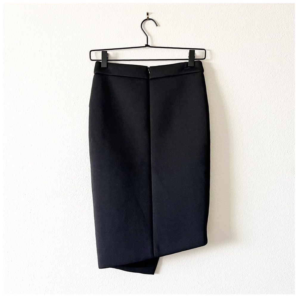 Revolve Blq Basic Black Scuba Knit Wrap Skirt Sz 0 - image 3
